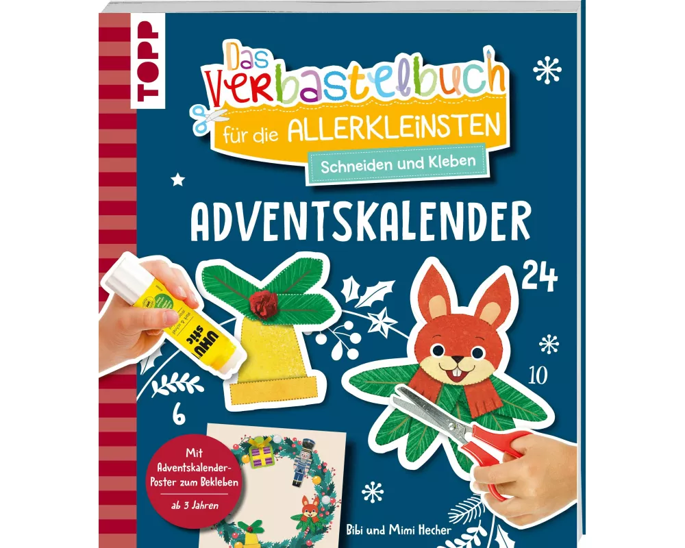 Das Adventskalender-Verbastelbuch für die Allerkleinsten. Schneiden und Kleben. Türkranz