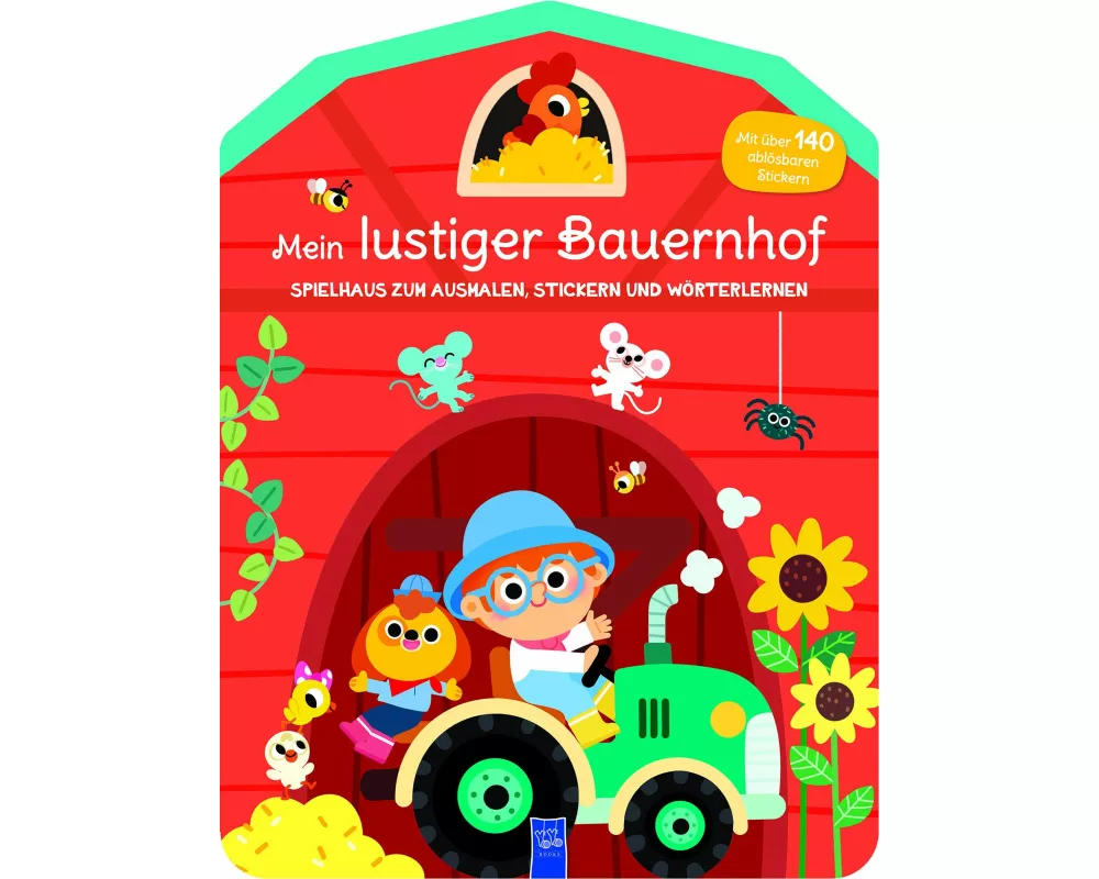 Mein lustiger Bauernhof - Spielhaus zum Ausmalen, Stickern und Wörter lerner