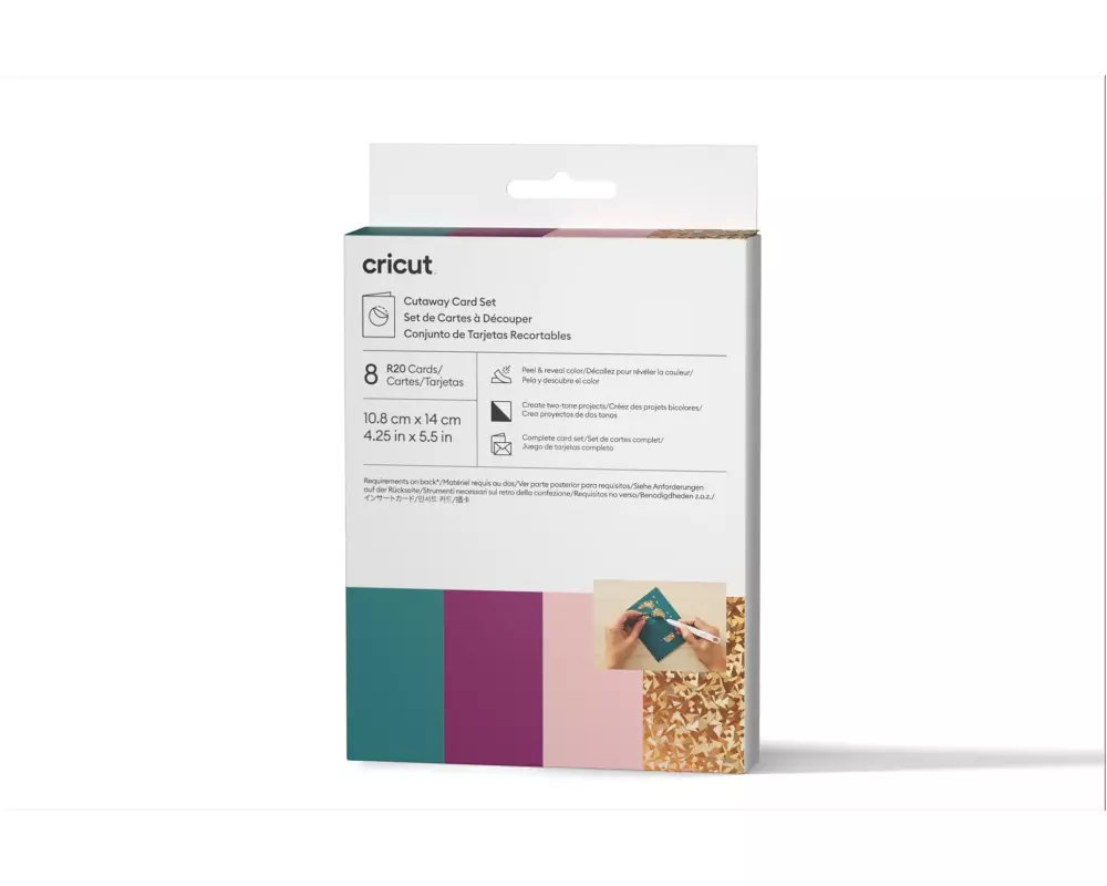 Cricut Blankokarte Joy cut-away 10.8 x 14 cm, Grün/Rosa/Pink