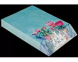 Notizblock - Notizzettel. Schrägschnittblock / Katzen und Bücher / Hoch / blanko