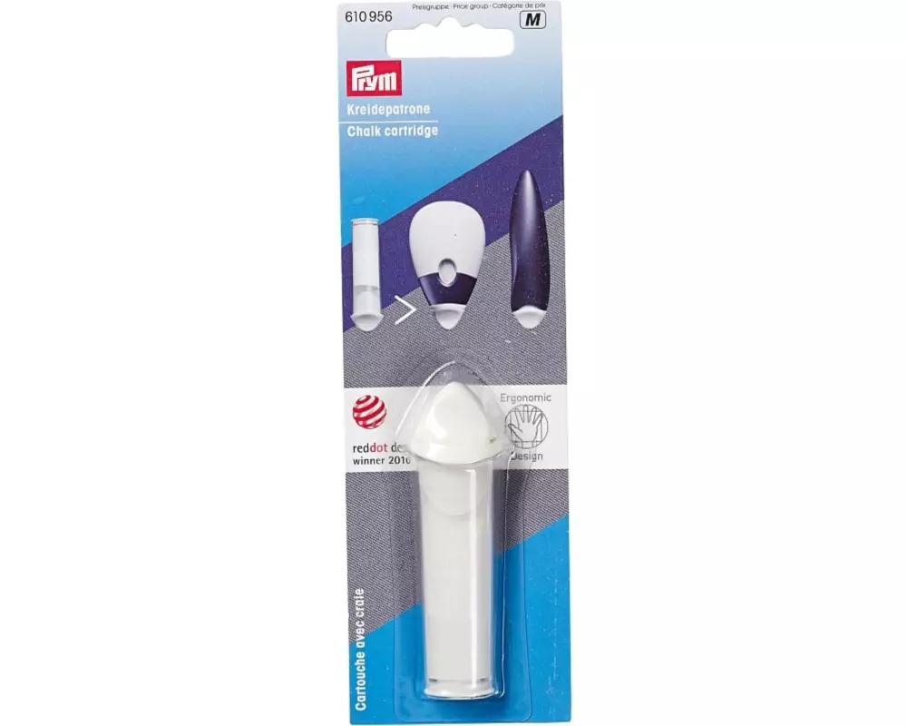 Prym Ergonomics Kreidepatrone Ergonomic 81 mm, 1 Stück, Weiss