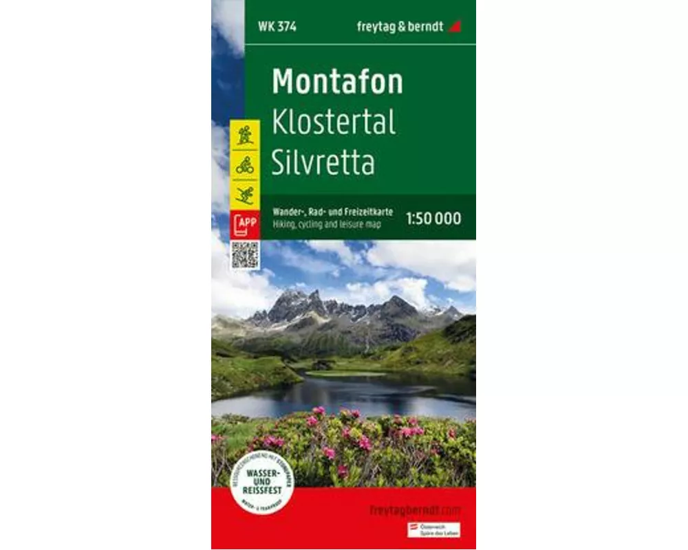 freytag & berndt Wanderkarte WK 374 Montafon, Klostertal - Silvretta 1:50.000