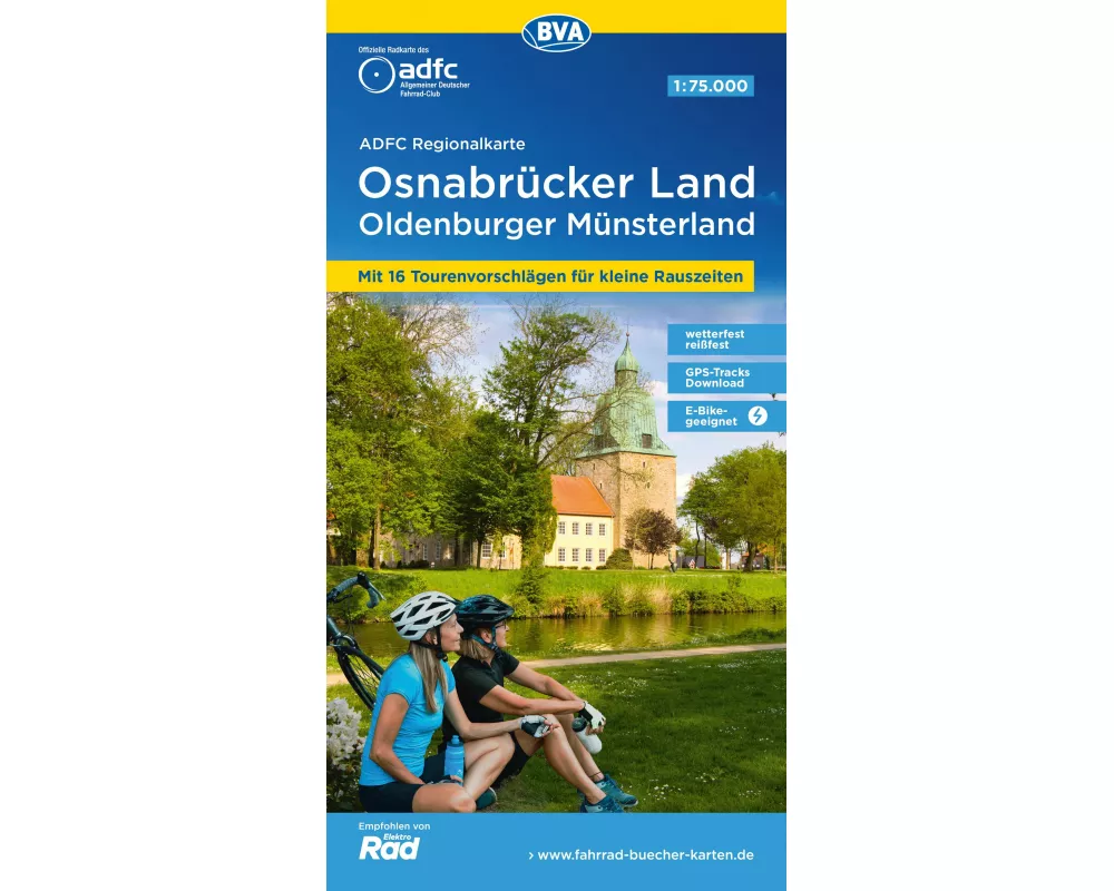 BVA ADFC Regionalkarte Osnabrücker Land /Oldenburger Münsterland, mit Knotenpunkten 1:75.000