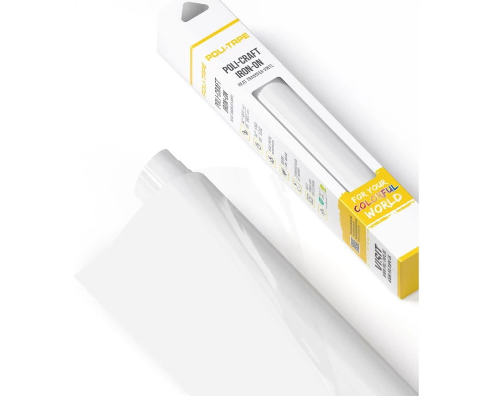Poli-Tape Aufbügelfolie Poli-Flex turbo XL, 30.5 x 305 cm, Weiss