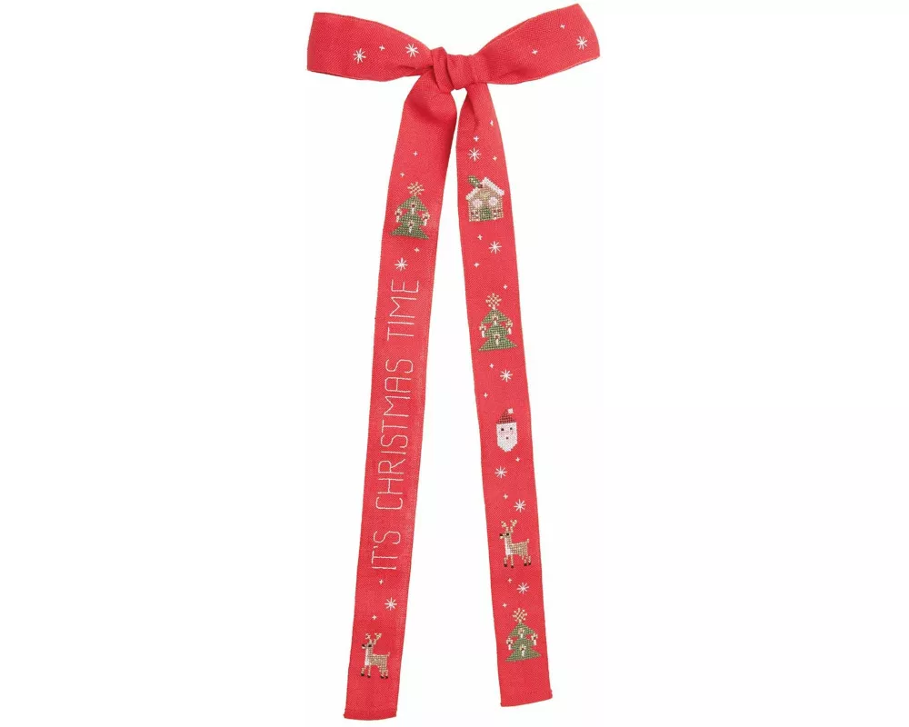 Stickpackung Gezählter Kreuzstich, Schleife It's Christmas Time, 4x166cm
