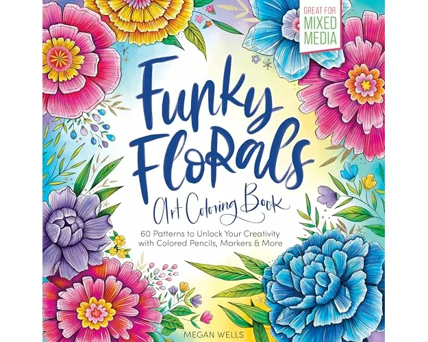 Funky Florals Art Coloring Book