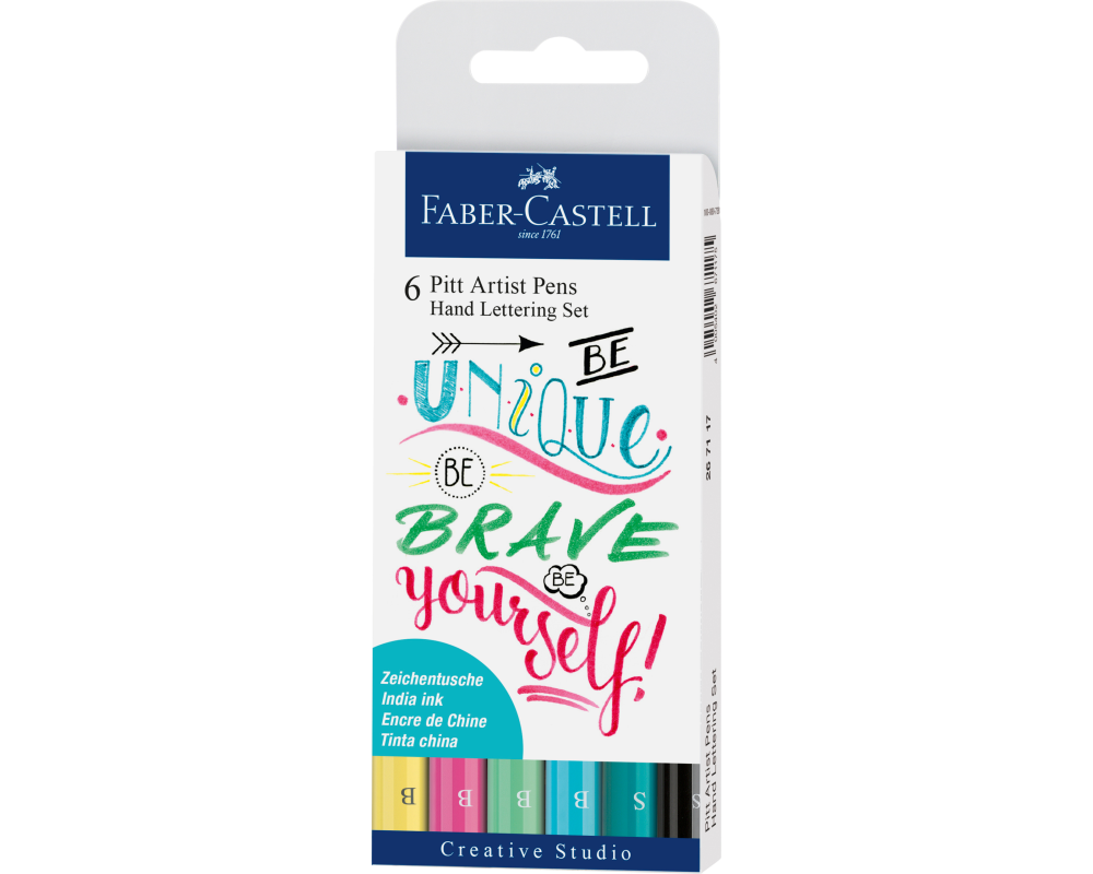FABER-CASTELL Pitt Art Pen Handlettering 267116 Pastel 6 Stück