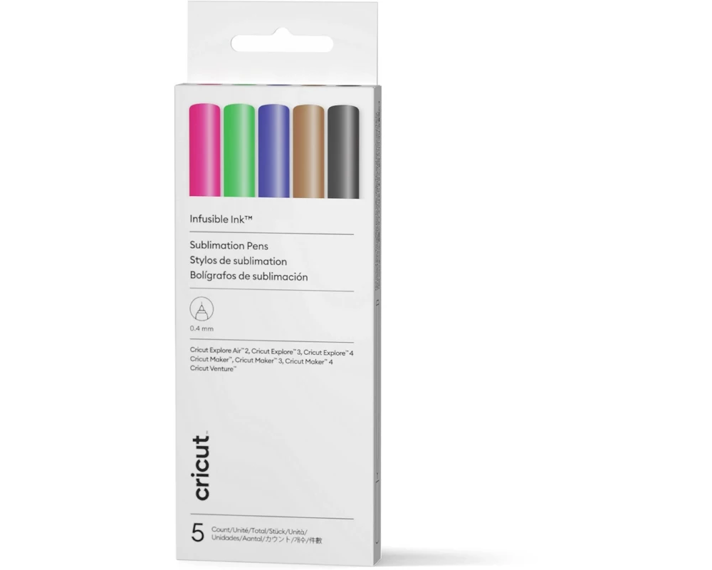 Cricut Infusible Ink Pens 0.4 mm, verschiedene Farben, 5er-Set