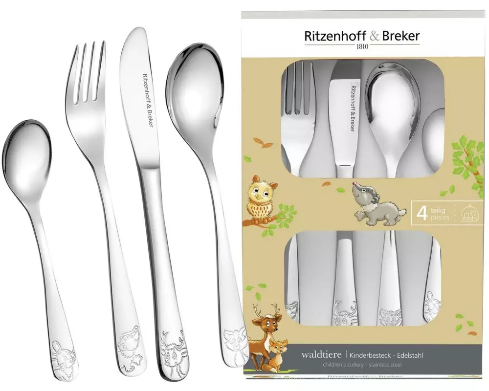 Ritzenhoff & Breker Kinderbesteckset Waldtiere 4-teilig