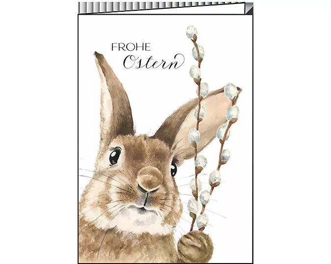 Doppelkarte. Frohe Ostern (Hase)
