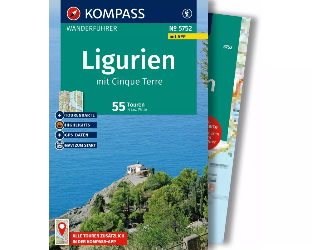 KOMPASS Wanderführer Ligurien mit Cinque Terre, 50 Touren mit Extra-Tourenkarte
