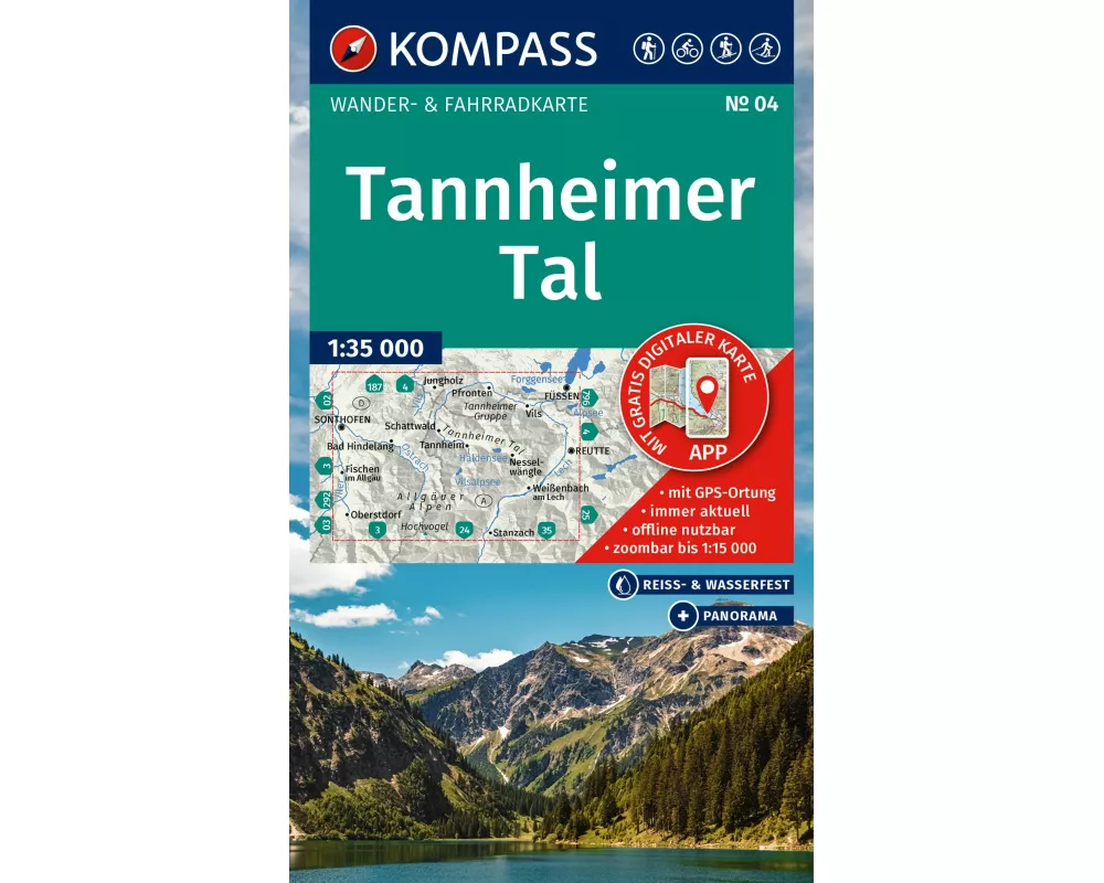 KOMPASS Wanderkarte 04 Tannheimer Tal 1:35.000