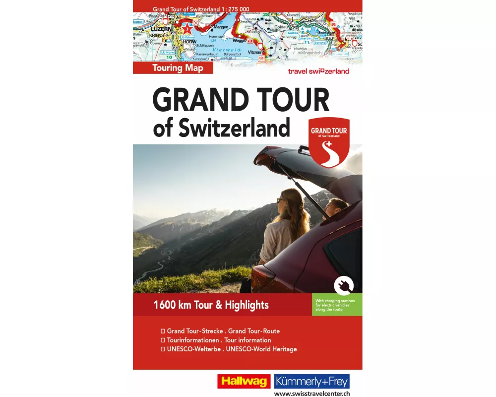 Hallwag Strassenkarte Grand Tour of Switzerland Map 1:275.000