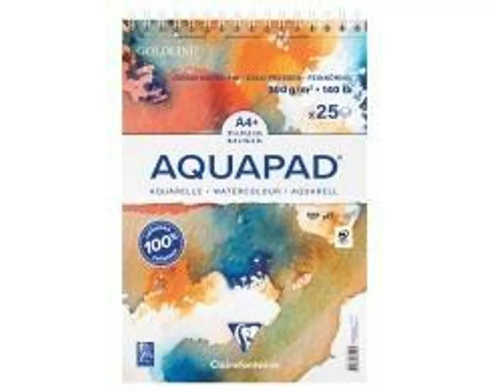 Aquapad Spiralblock Aquarell A4+, 21x31,2cm, 300g, 25 Blatt