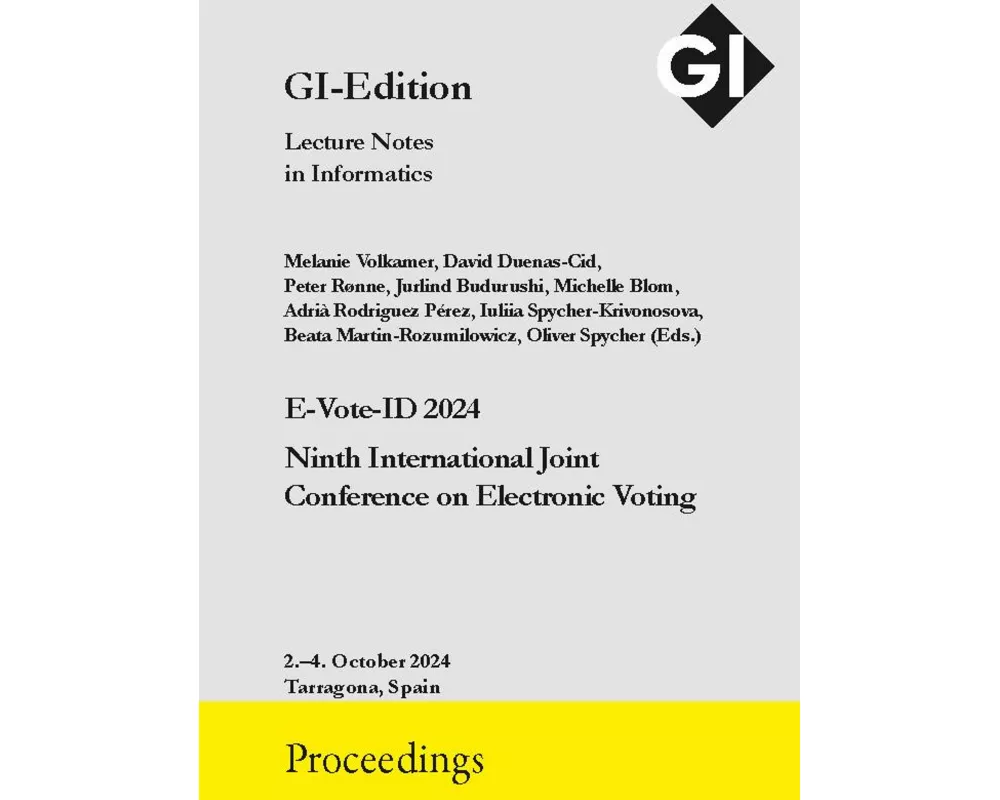 GI Edition Proceedings Band 359 "E-Vote-ID 2024"