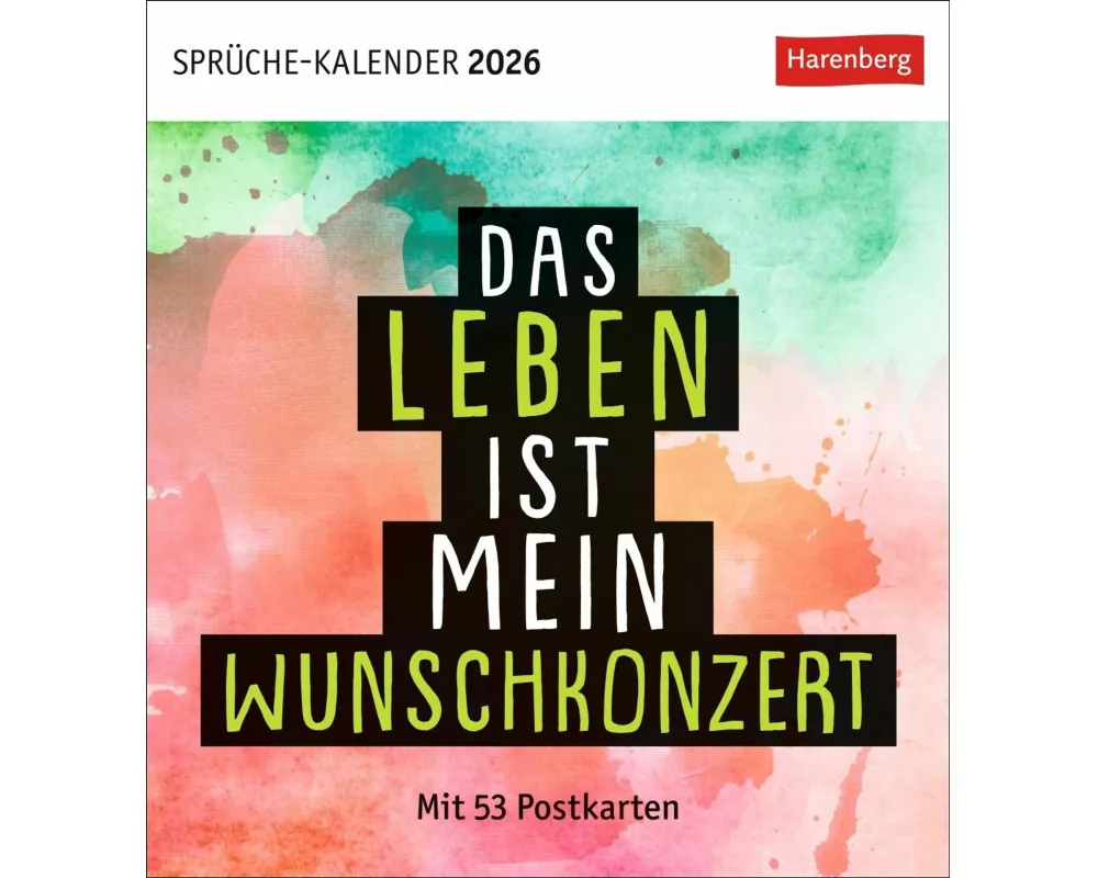 Positive-Sprüche-Kalender Postkartenkalender 2026 - Mit 53 Postkarten