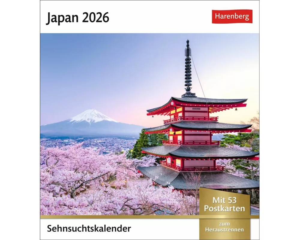 Japan Sehnsuchtskalender 2026 - Wochenkalender mit 53 Postkarten