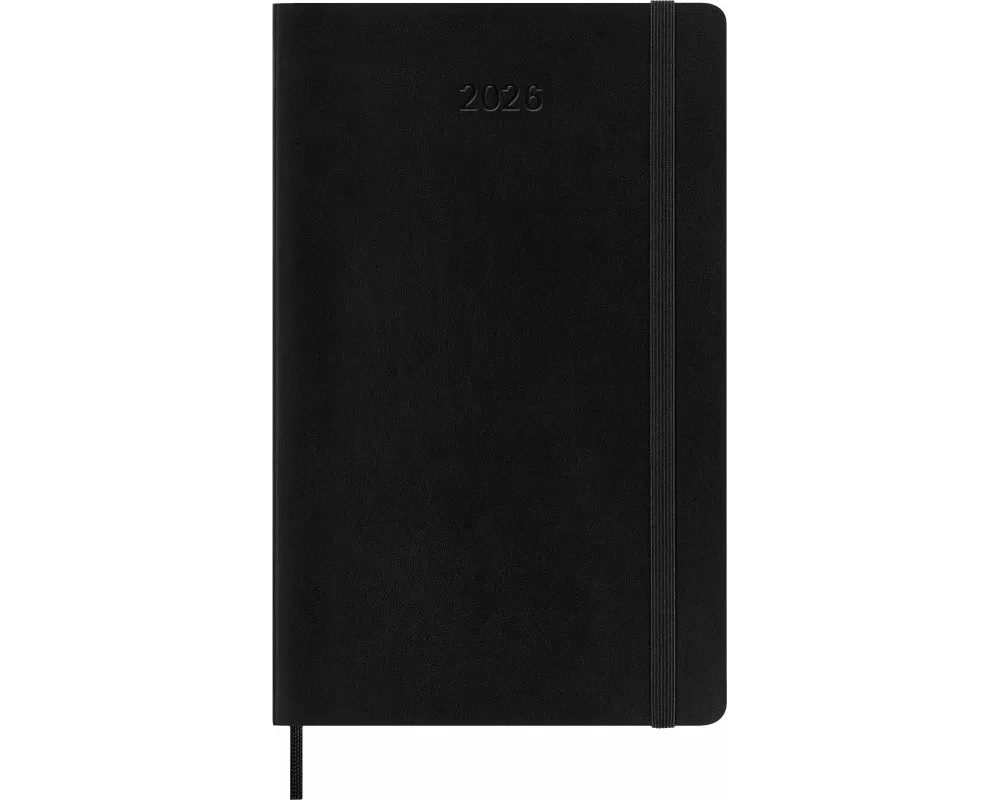Moleskine 12 Monate Wochen Notizkalender 2026, Large/A5, 1 Wo = 2 Seiten, linierte Seiten, Weicher Einband, Schwarz