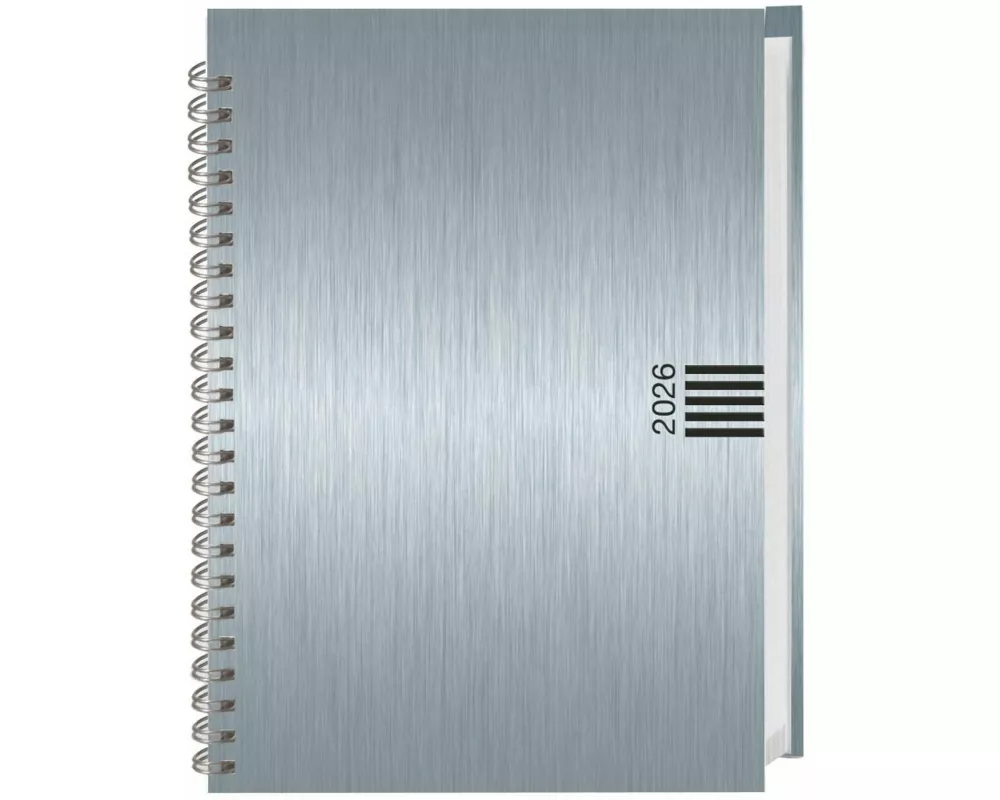 Wochen-Cheftimer A5, Alu silber 2026