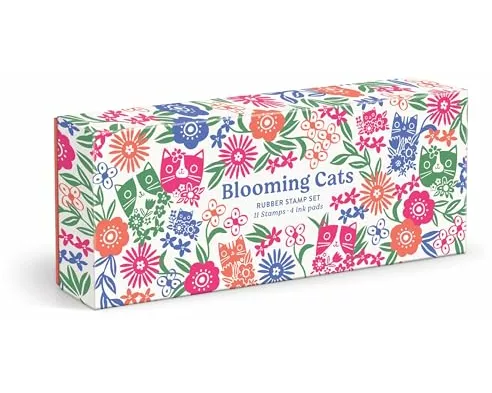 Blooming Cats Rubber Stamp Set