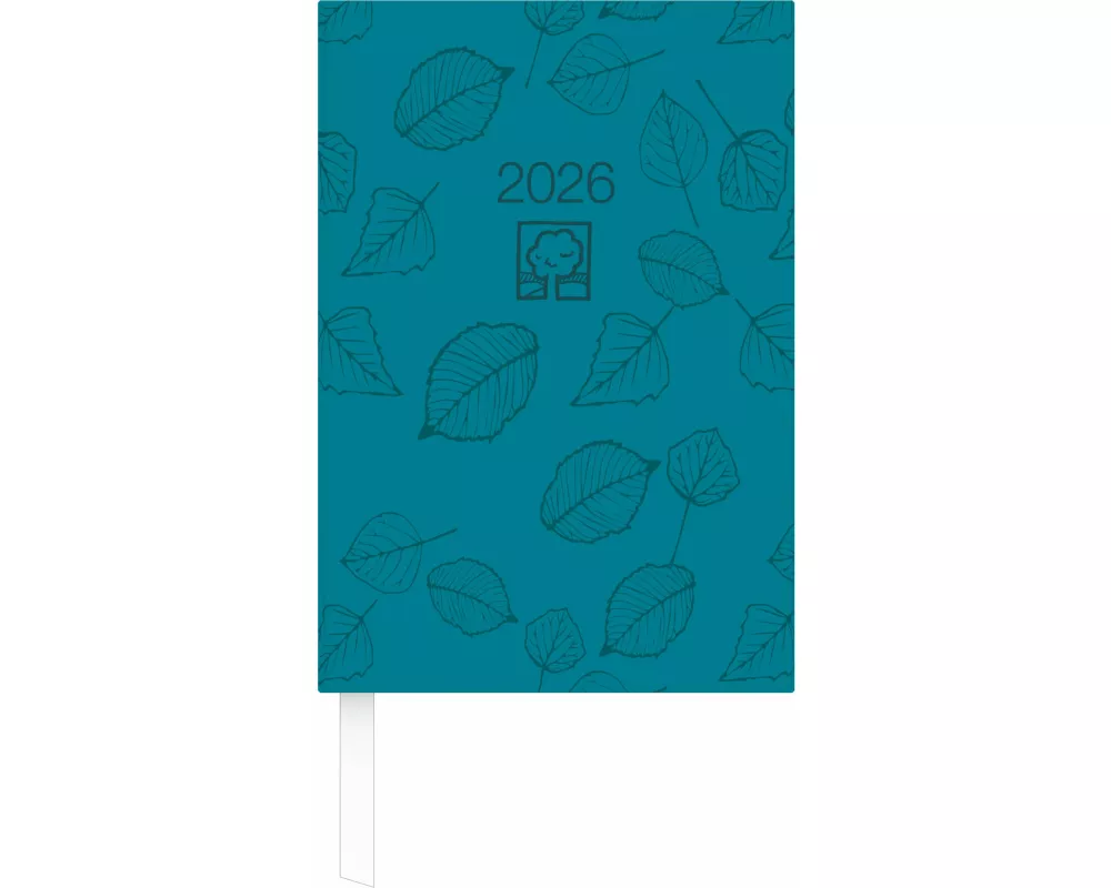 Zettler Wochenbuch Blauer Engel türkis 1W/2S 2026 – Buchkalender 15 × 21 cm, 1 Woche auf 2 Seiten, Recyclingpapier, nachhaltig zertifiziert