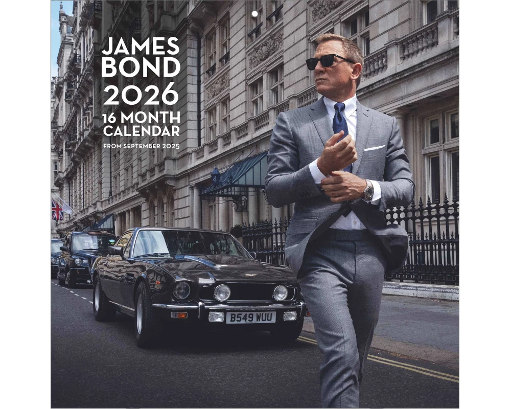 Pyramid - JAMES BOND 2026 – Broschürenkalender 30×30 cm mit 12 Motiven aus der 007-Reihe von Sean Connery bis Daniel Craig – Wandkalender für Agenten-