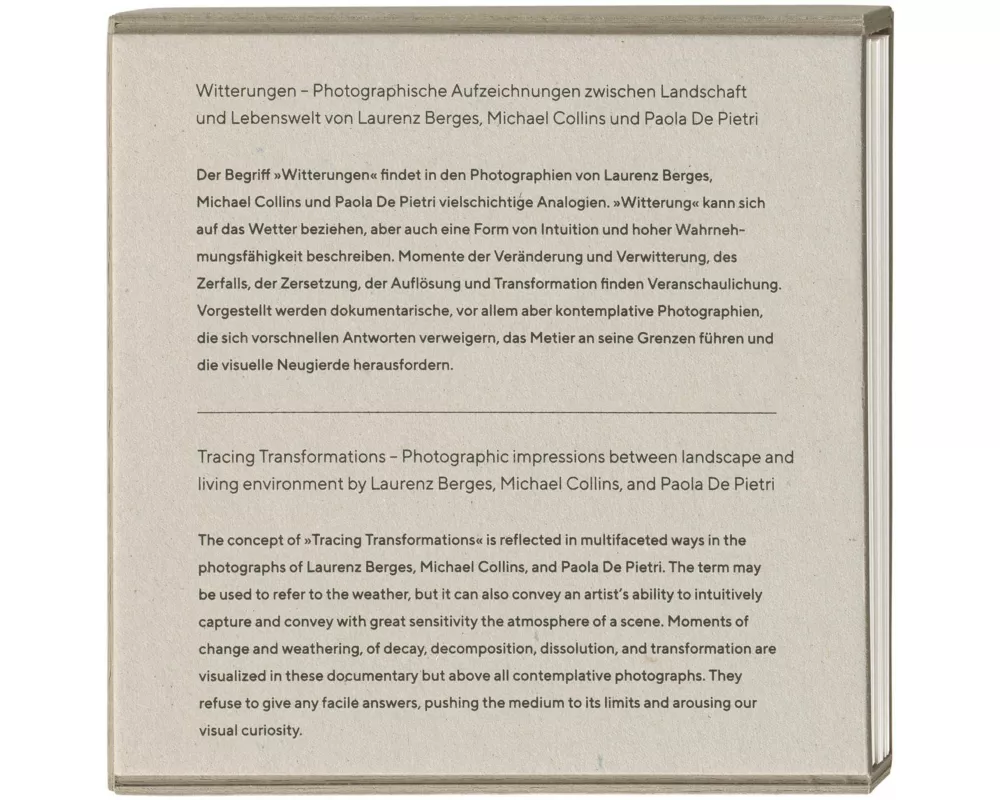 Witterungen - Photographische Aufzeichnungen zwischen Landschaft und Lebenswelten von Laurenz Berges, Michael Collins und Paola De Pietri