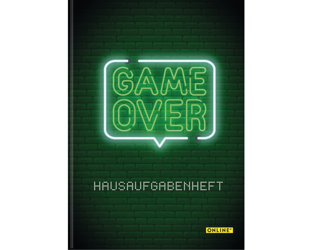 ONLINE Hausaufgabenheft A5 07927/12 Game Over 48 Blatt