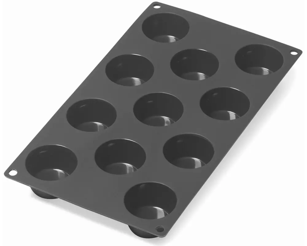 Lékué Muffin Backform Silikon, Schwarz, 11 Mulden
