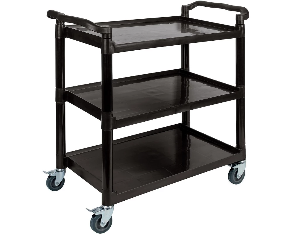 Paderno Servierwagen 3 Etagen 50 x 96 cm, Schwarz