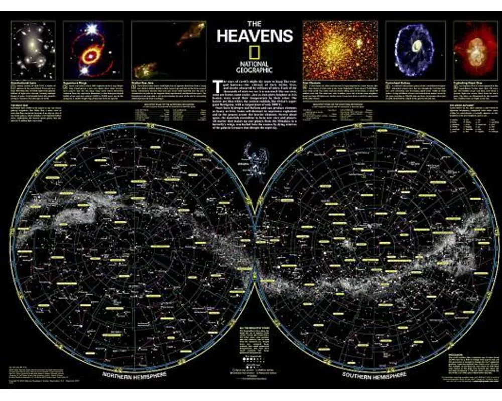 National Geographic Heavens Wall Map - Laminated (30.5 X 22.75 In)