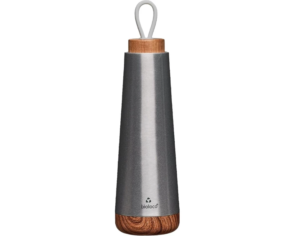 BioLoco Thermosflasche Loop 500 ml, Silber