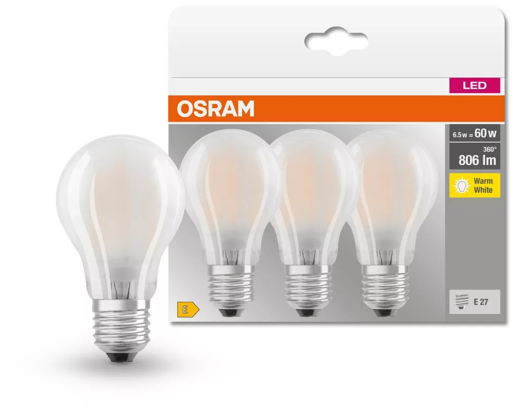 OSRAM Lampe Base Retro, 6.5W, E27, Warmweiss (WW)