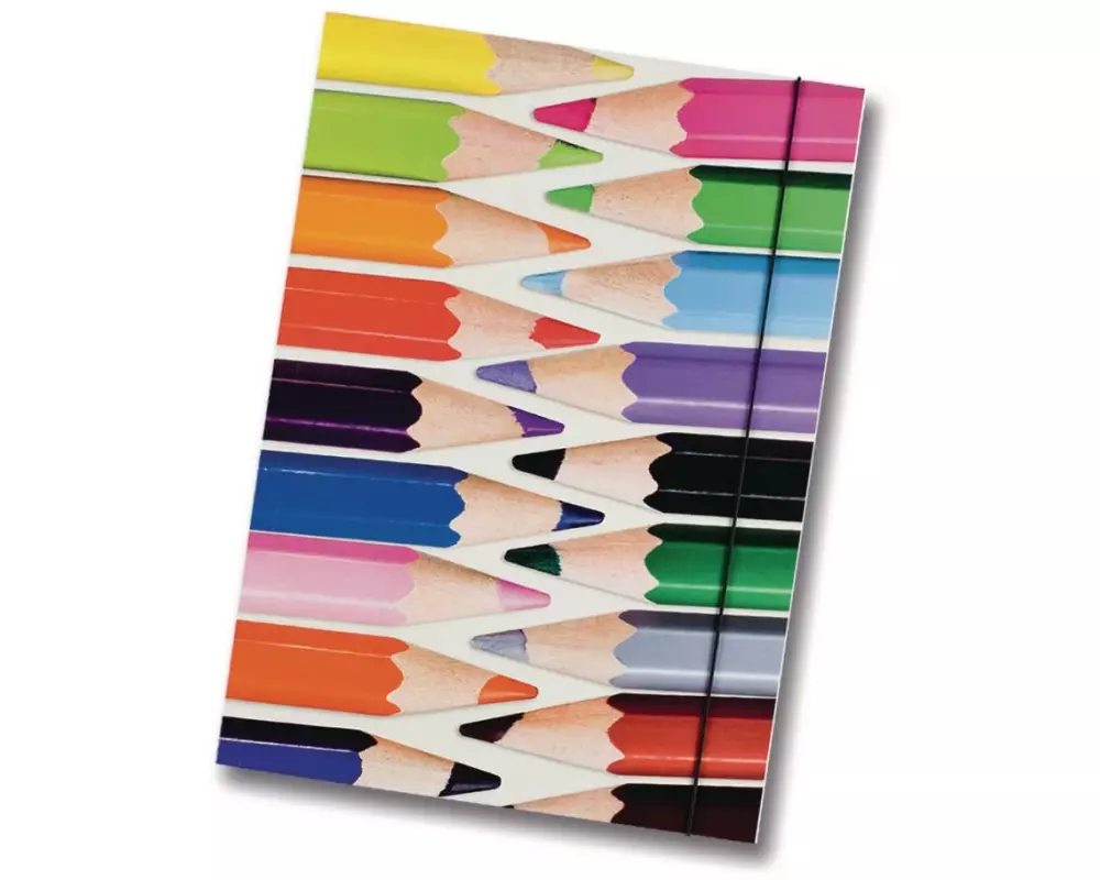 Folia Gummibandmappe A3 Buntstifte
