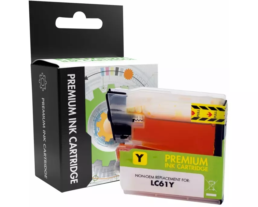 STATIC Ink cartridge compatible with Brother LC-61Y yellow dye compatible pages 325 pages