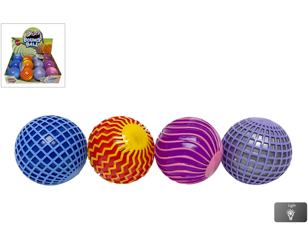 ROOST Hüpfball Disco mit Licht 621584 assortiert, 6cm
