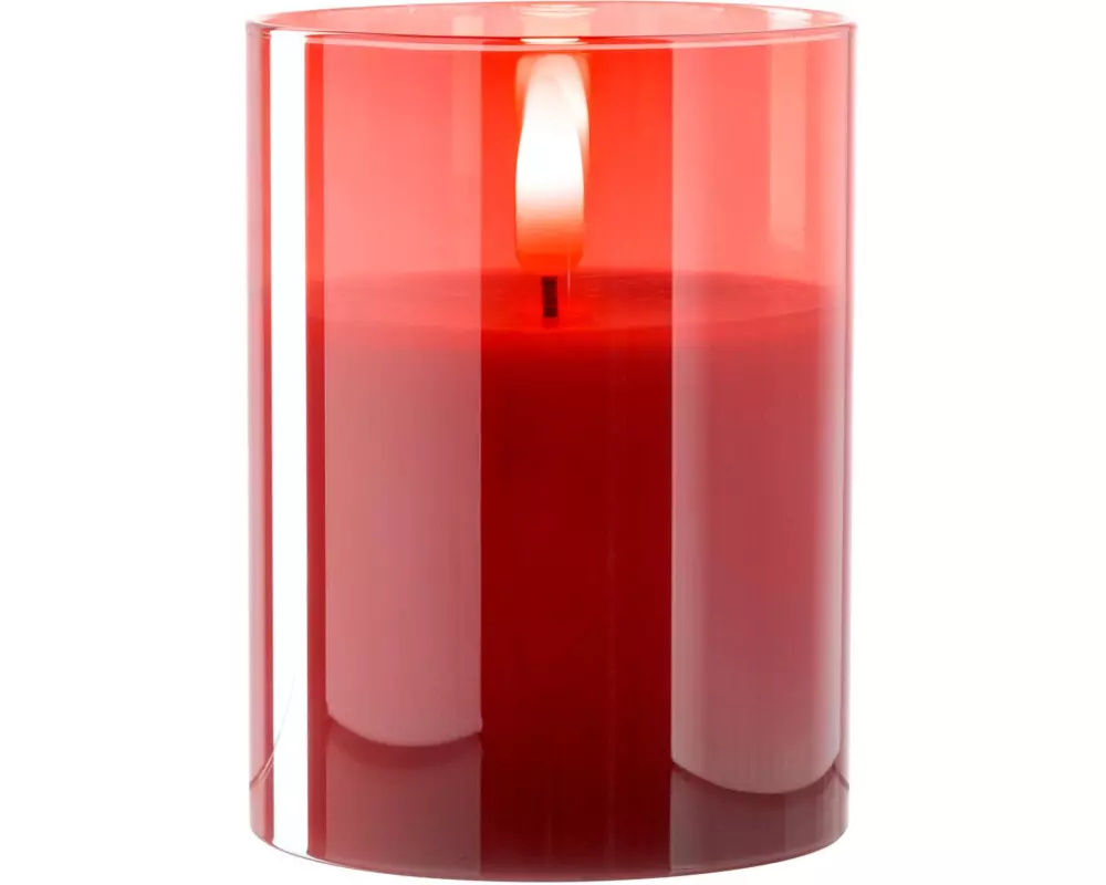 Leonardo LED-Kerze Autentico 11 x 8 cm, Rot