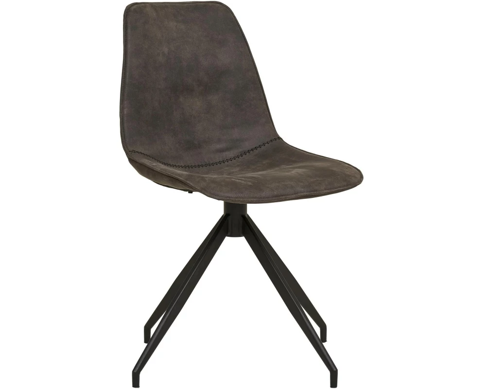 House Nordic Stuhl Monaco 48 x 56 x 86, Dunkelgrau/Schwarz, 2 Stück