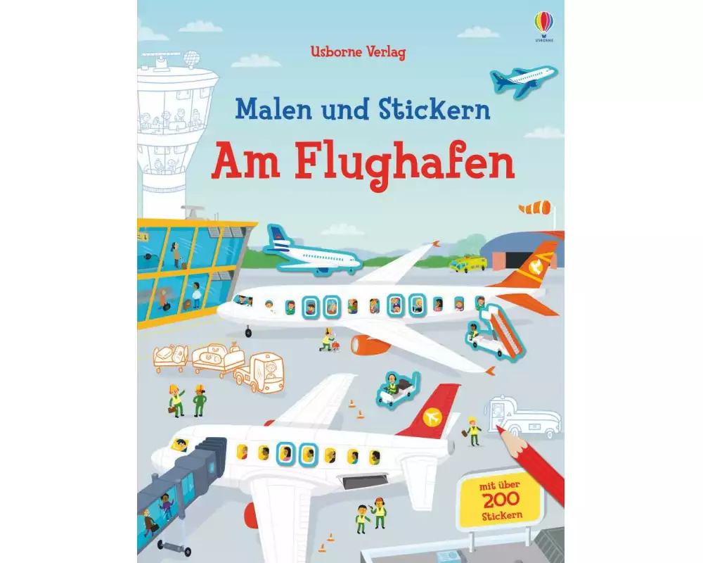 Malen und Stickern: Am Flughafen