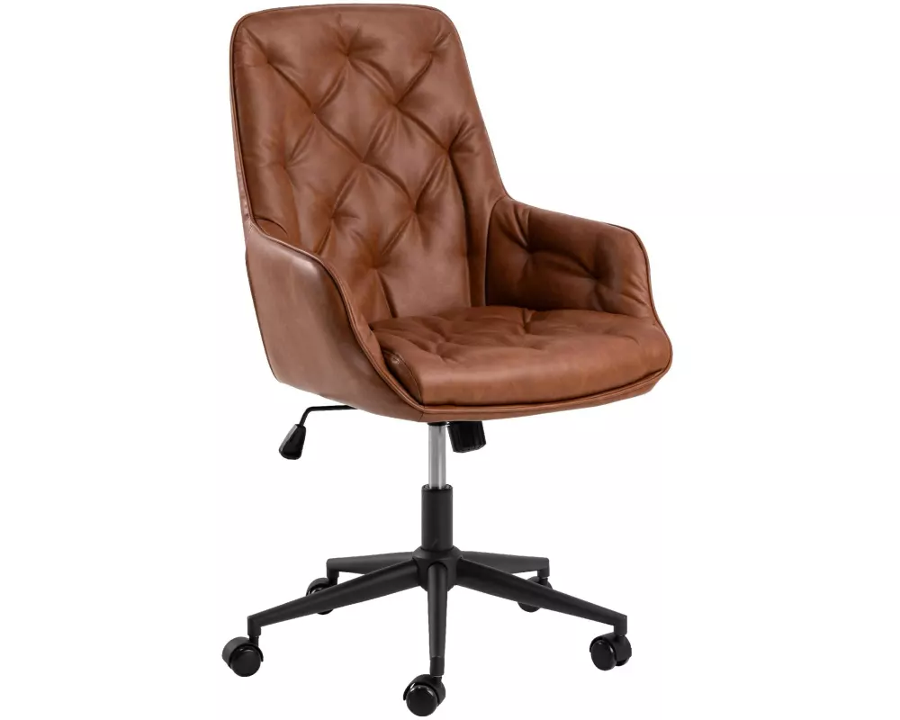 AC Design Bürostuhl Erik, mit Polsterrücken und Armlehnen, Cognac