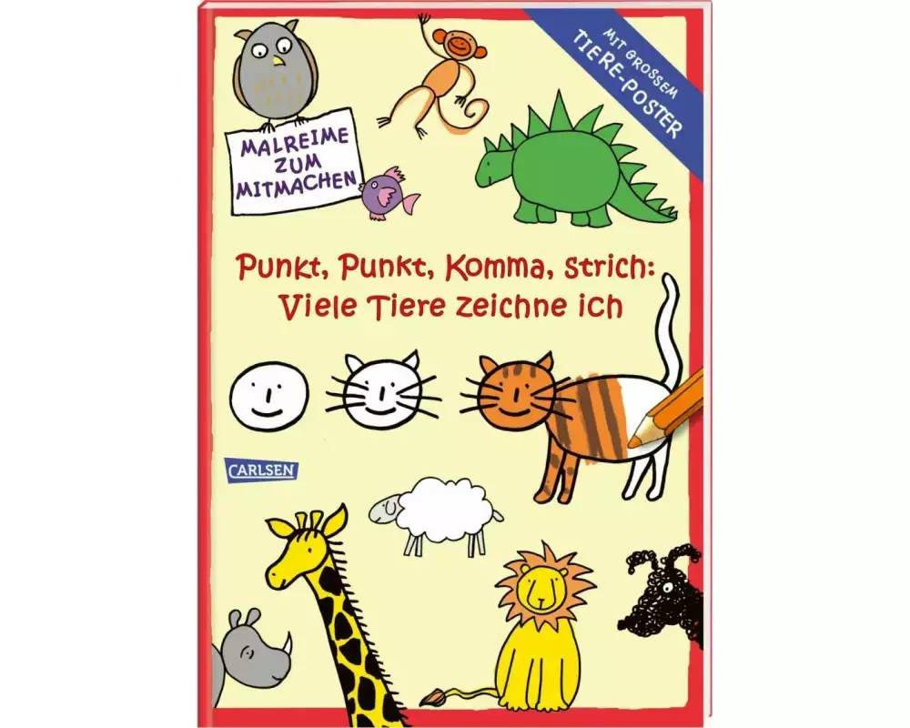 Punkt, Punkt, Komma Strich: Viele Tiere zeichne ich (mit XXL-Poster)