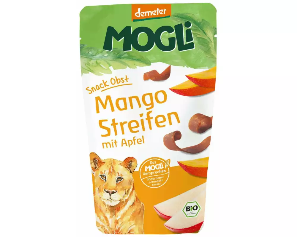 Mogli Knabberspass Fruchtstreifen Mango mit Apfel, 25g
