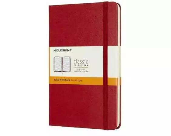 Moleskine Notebook Medium, Ruled, Hard Cover, Scarlet Red