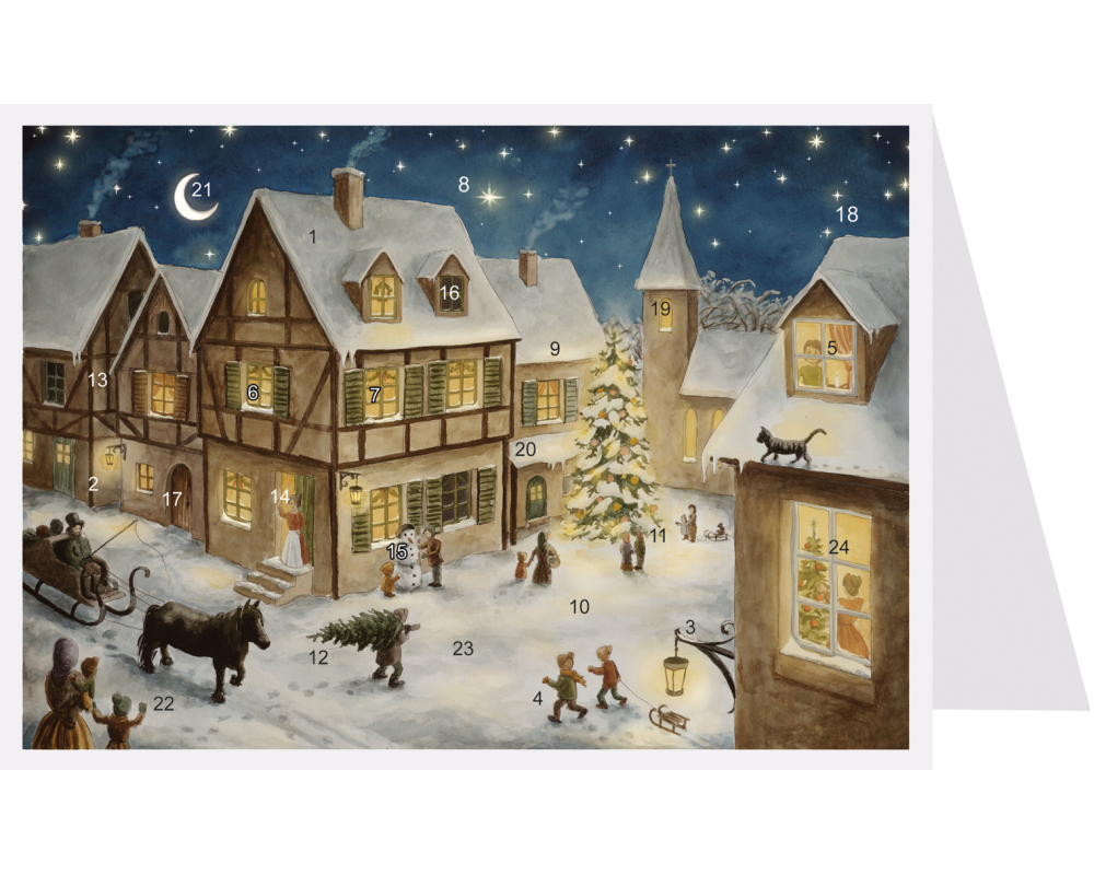 SELLMER Adventskalender 400 40146 Weihnachtsabend im Dorf A6