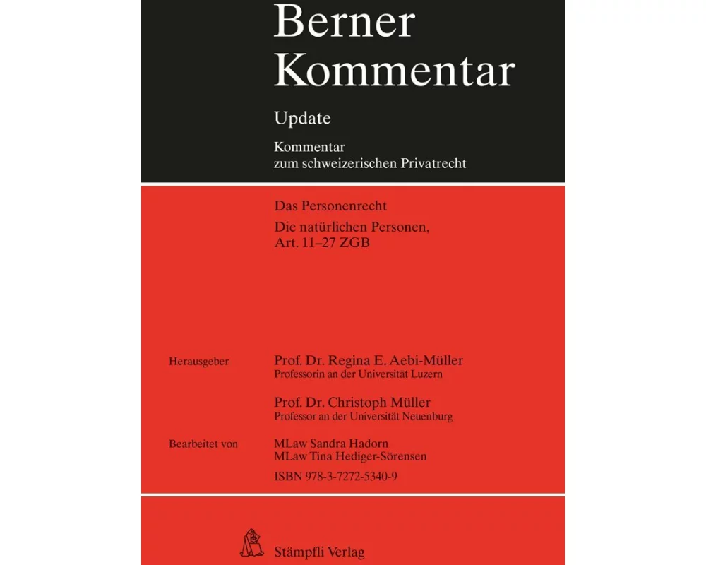 Die natürlichen Personen, Art. 11-27 ZGB, 3. Ergänzungslieferung