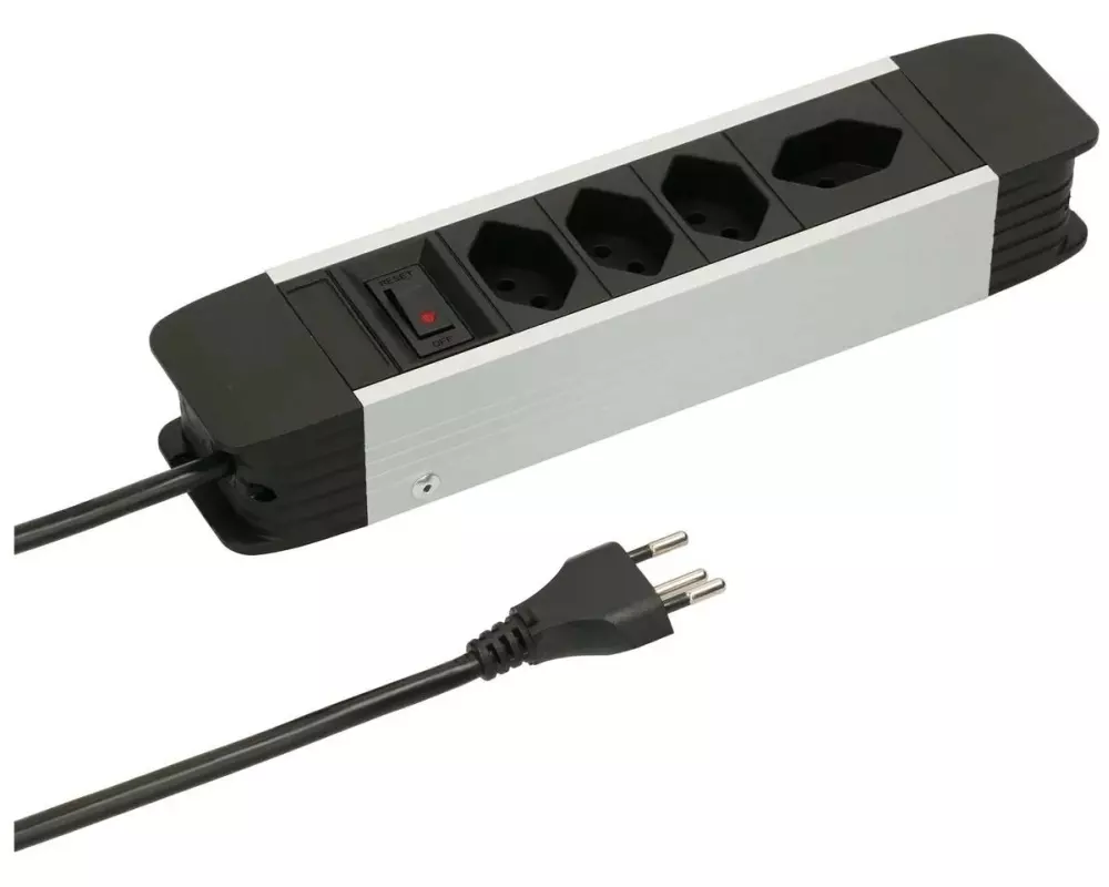 Max Hauri Steckdosenleiste 4 x T13 mit Schalter