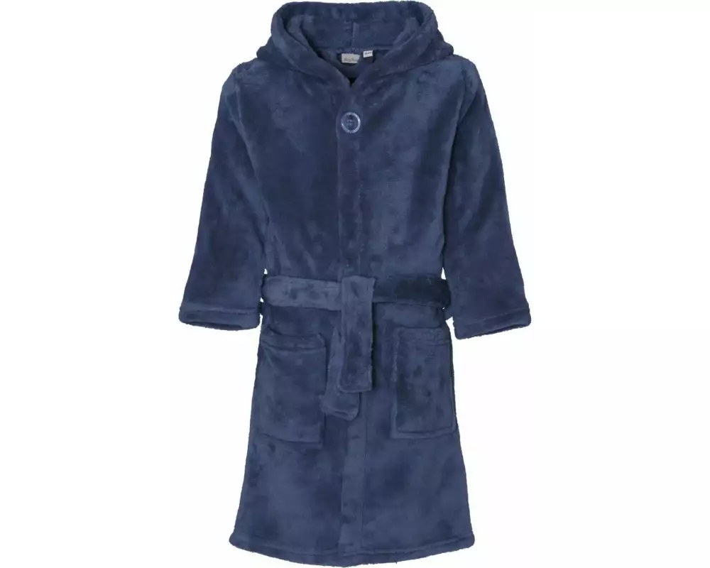 Playshoes Fleece-Bademantel Uni Marine Gr. 134/140