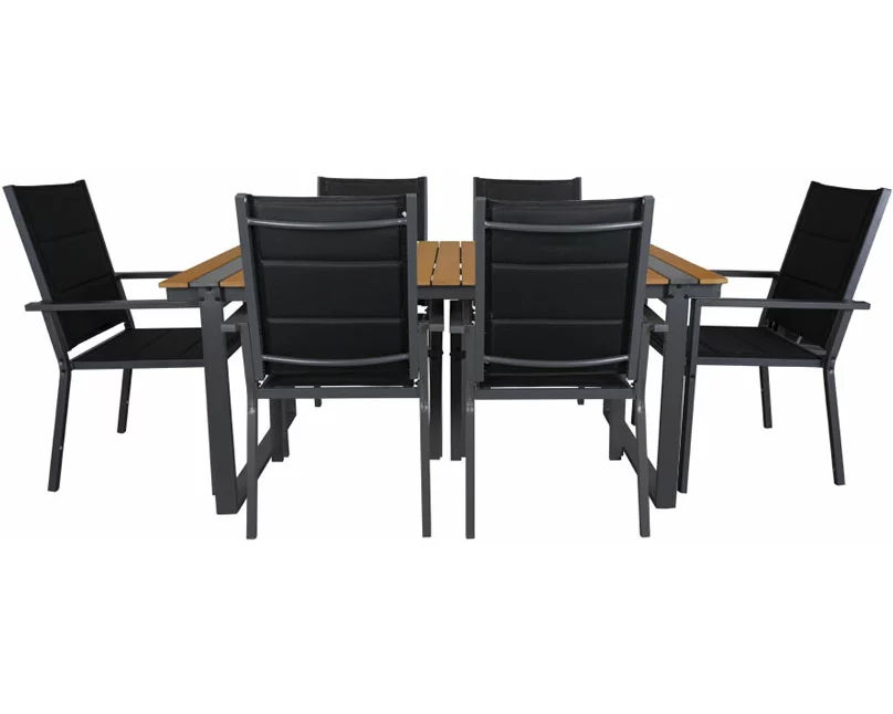 CONTINI Gartentischset 180x90xm mit 6 Stühlen