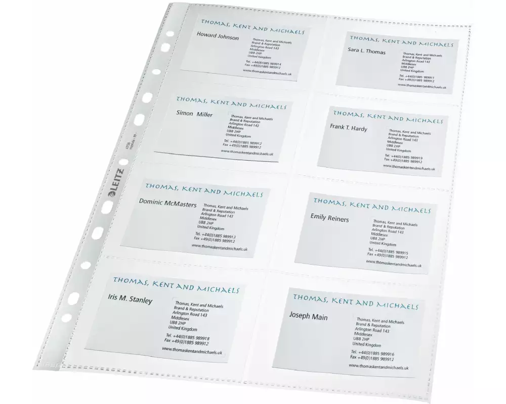 Leitz Sichthülle für Visitenkarten Transparent, 10 Stück