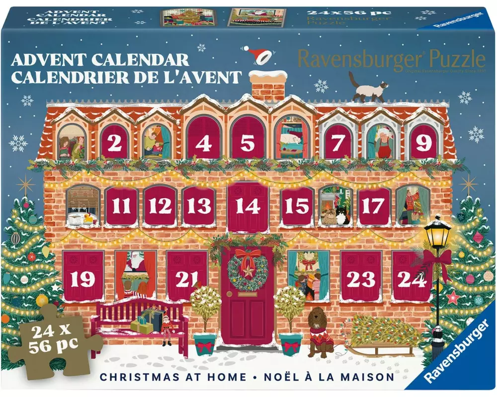 Ravensburger Adventskalender Puzzle 24 x 56 Teile – Christmas at Home